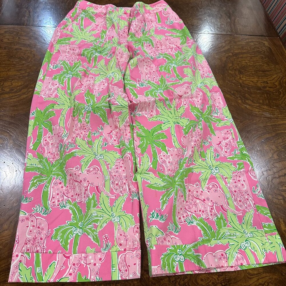 Lilly Pulitzer Pink Elephant Wide Leg pant